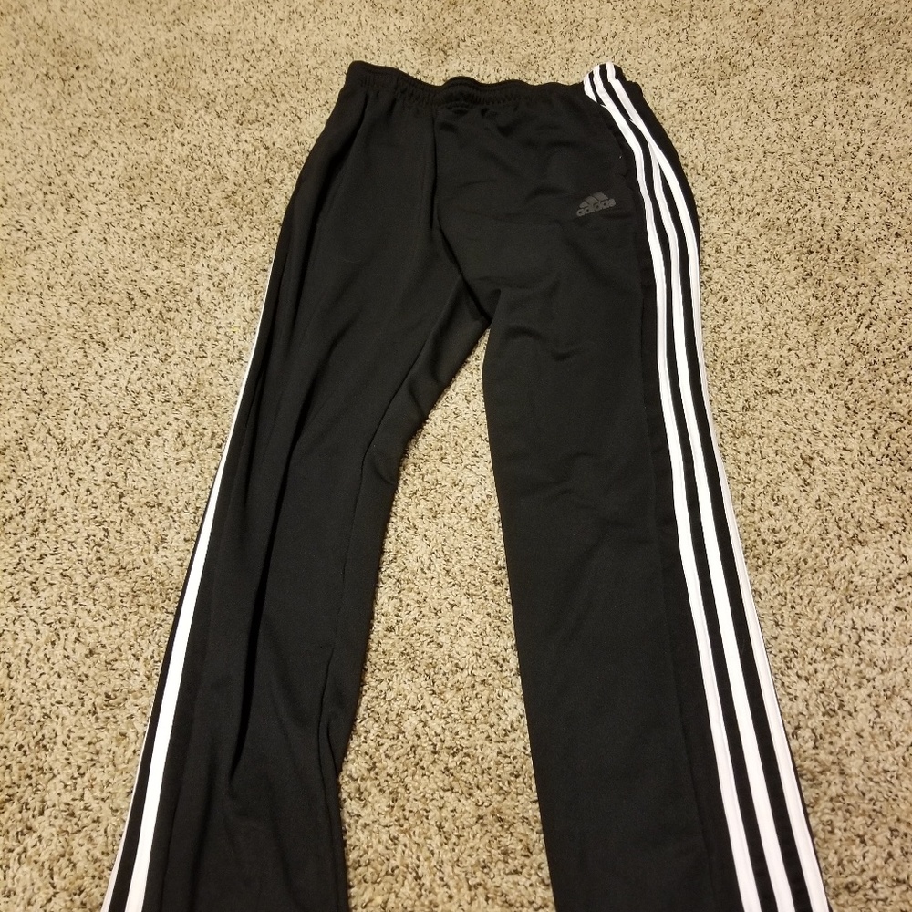 Adidas Track Pants Mens Large Black White Stripe